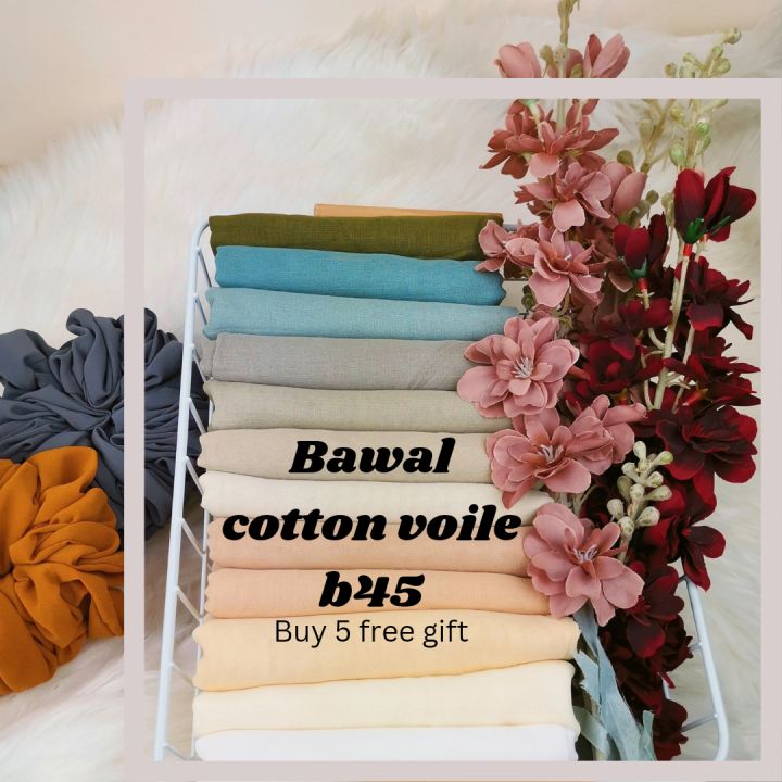 Tudung Bawal Cotton Voile Bidang 45 | Lazada