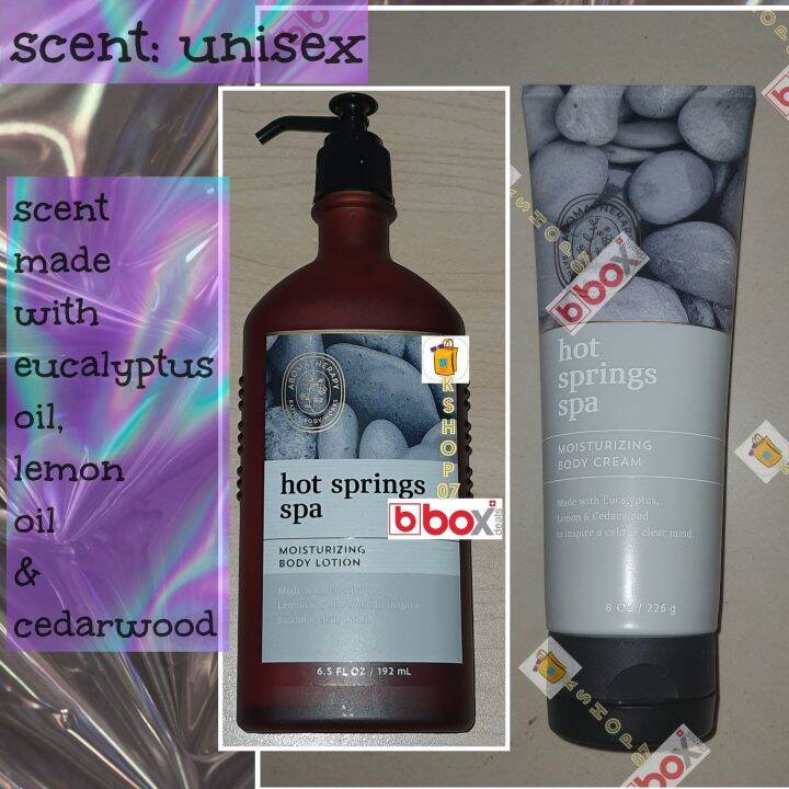 Bath and body works aromatherapy Hot springs Spa body cream lotion