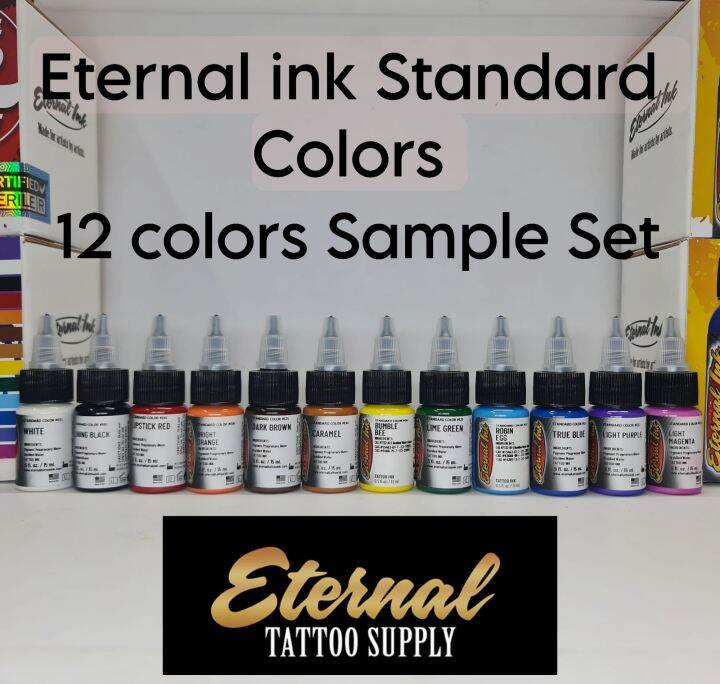 ชุดสีสัก12ขวดSample Set ขนาด1/2.ozEternal ink > tattoo ink >รับประกัน