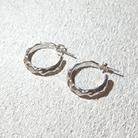 Sarr.rai, WAVE Hoop Silver Earrings