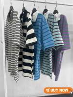 ? [ พร้อมส่ง มีหน้าร้าน ]  POLO Striped เสื้อโปโลคอปก ลายขวาง