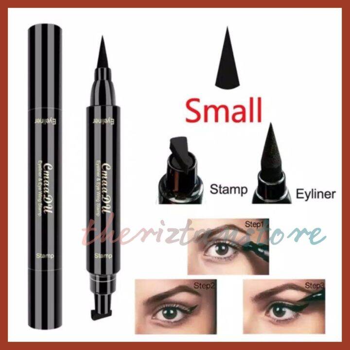 CmaaDu Eyeliner Stamp 2 in 1 Wing Eyeliner Spidol Waterproof Stamp