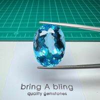 บลู โทแพส swiss blue topaz 40.95ct (22.8×17×12.9 มม.) สวยมากๆ สะอาด