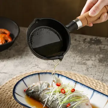 Mini Skillet Iron Pan Frying Pan Cast Iron Pot Non-stick Egg Dumplings  Artifact Cookware For Frying Saute Cooking Wooden Handle