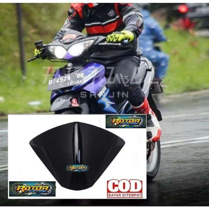Visor jupiter z burhan variasi bahan anti pecah warna hitam kilap