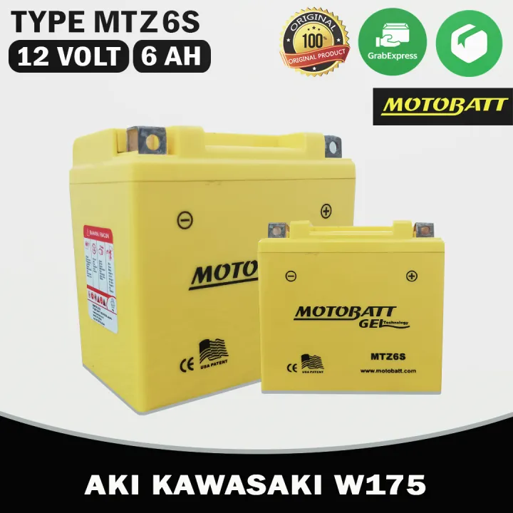 AKI MOTOR KAWASAKI W175 MERK MOTOBATT MTZ6S 12 VOLT 6 AMPERE | Lazada