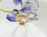 0130แหวนทอง แหวนเพชร แหวนทองประดับพลอย งานฟรีไซร้ปรับได้ตามขนาดนิ้ว งานสวยเหมือนของจริงมาก ใส่ทนไม่แพ้ไม่คัน งานทองชุบ งานเคลือบหนา