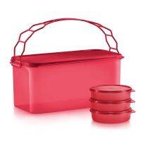 Tupperware Deep Carry All with Cariolier Set ชุดกล่องทัพเพอร์แวร์ ขนาดใหญ่ มีหูหิ้ว พกพาสะดวก มาพร้อมกระปุกกลม 3 ใบ