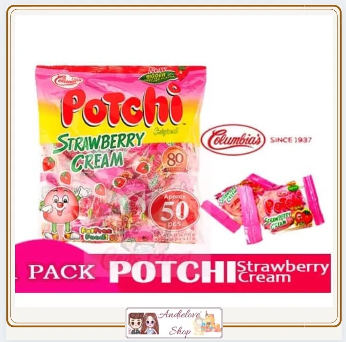 [FOOD] Potchi Strawberry Cream Candy ( 10pcs 50pcs) Lazada PH