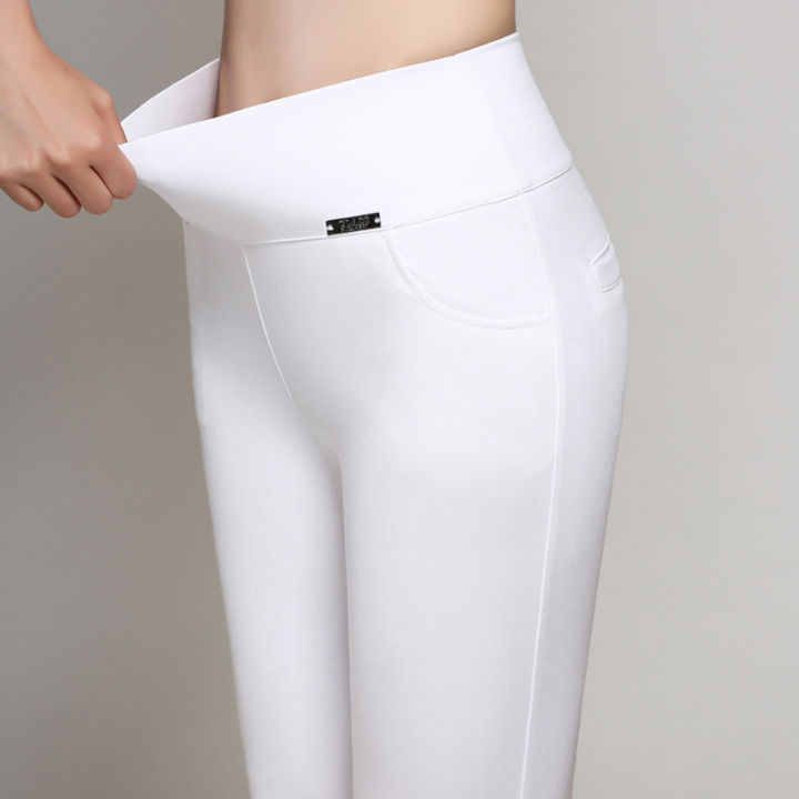 Viscose stretch legging, white, Pants Women's