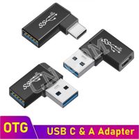 OTG อะแดปเตอร์ USB 3.0ประเภท C หญิงไปยัง USB 3.0 Converter 10Gbps ประเภท C ถึง USB 3.0 90องศามุมสำหรับ USB C OTG Connector