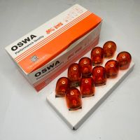 หลอดไฟ OSWA T20 12V 21/8W 2 ไส้ แบบเสียบ สีส้ม (1 กล่อง 10 หลอด)