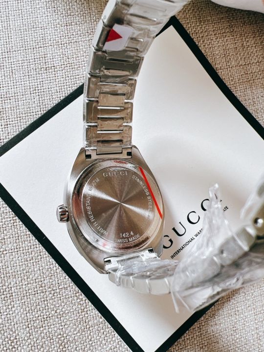 นาฬิกาข้อมือ-new-gucci-watch-gg2570-เรือนเงิน-หน้าขาว-หน้าปัด-37mm