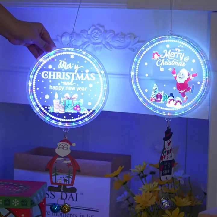 Deyln Dekorasi Tahun Baru 70Cm Cakram Bulat Lampu LED Gantung Pohon Santa Claus Lucu Lampu Musik Hadiah Dekorasi Jendela Dinding Rumah Natal | Lazada Indonesia