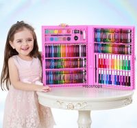 150 PIECE ART SET พาเลทชุดระบายสี ชุดระบายสี 150 ชิ้น แบบกระเป๋า พร้อมอุปกรณ์วาดภาพระบายสีครบชุด