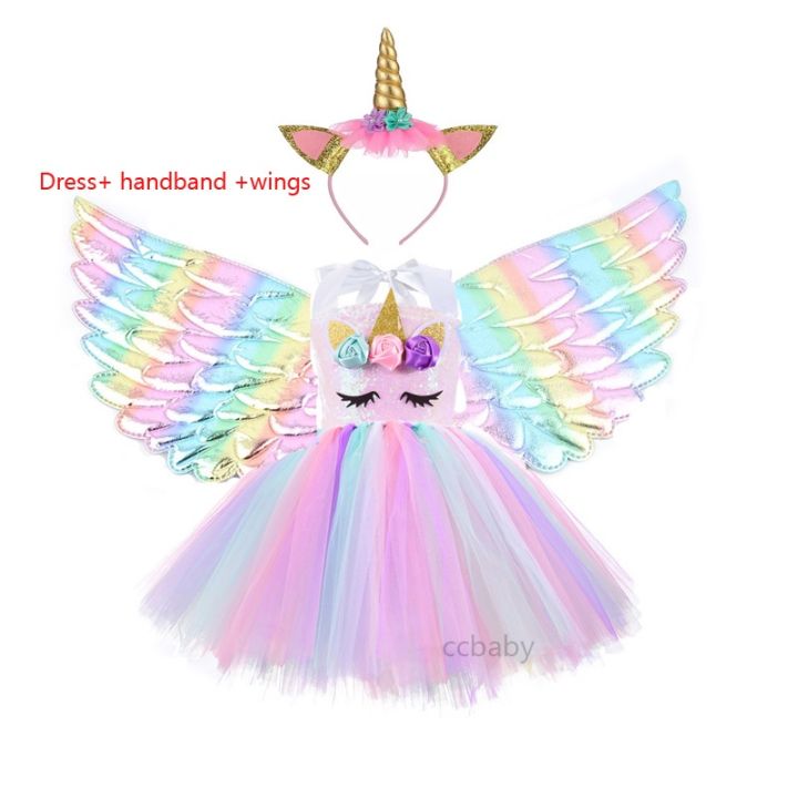 Unicorn Dress Set Rainbow Tutu Dress for Baby Girl 1 Year Old Birthday ...