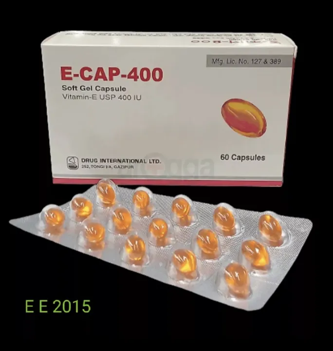 ECAP 400, VitaminE USP 400 IU, Soft Gel Capsule.(4×15=60 Capsules