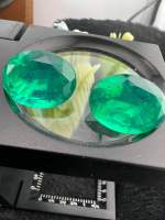 Lab emerald 15x 20 mm 2 pieces weight 37Carats