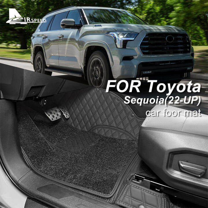 Airspeed Nylon Leather Car Floor Mats For Toyota Sequoia 8-Seater 2022 ...