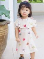 New arrival เดรสเด็กผู้หญิงผ้าคอตตอนวาเฟิล Girl cotton waffle dress