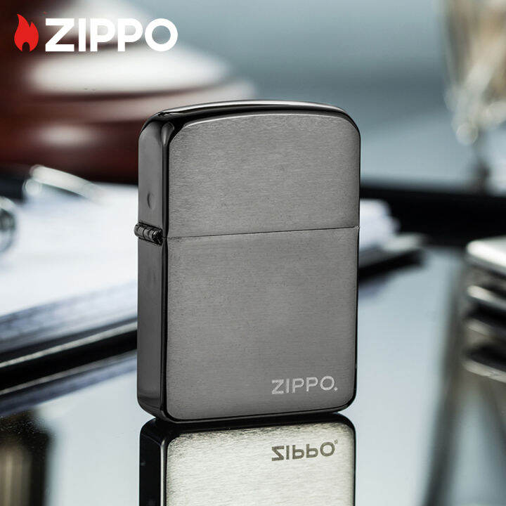 Zippo 1941 Replica With Zippo Logo Black Ice Pocket Lighter Zippo