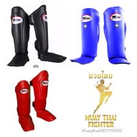 สนับแข้งนักมวย หนังแท้ (คู่) Shin Protector Muaythai  Leather (Pair) Made In Thailandแท้ ยี่ห้อ Twins Special