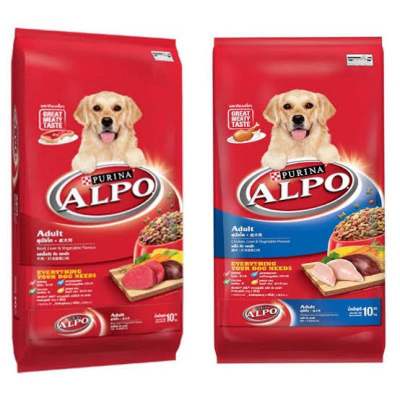 ALPO ADULT Beef Liver &amp; Vegetable Flavour อัลโป 10kg อาหารสุนัขโต รสเนื้อวัว และ รสไก่ ตับ ผัก 10กก NestleTH