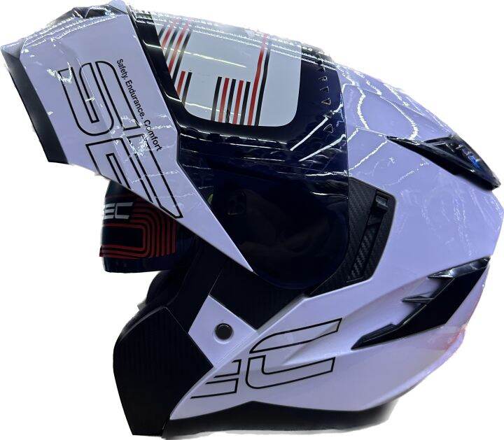 SEC Helmet Modular/Dual Visor White Lazada PH