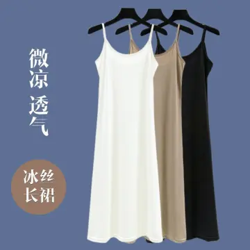 Milk Silk Full Slip Dress Lace Suspender Underskirt For Women