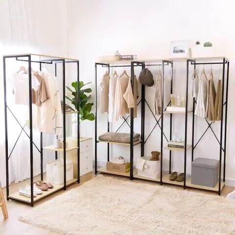 3แบบ] Homehuk ตู้เสื้อผ้าไม้ สไตล์มินิมอล Walk-In Closet 60-90-120X40X167  Cm ราวตากผ้า ตู้เสื้อผ้า ราวแขวนเสื้อ ชั้นวาง ชั้นไม้ ชั้นวางเสื้อผ้า  ราวตากผ้าไม้ ราวตากผ้ามินิมอล ราวไม้ ราวแขวนผ้าไม้ Pb Steel Frame Wooden  Clothes Rack | Lazada.Co.Th