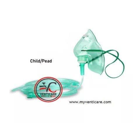 Oxygen Mask With 7 Feet(2.1meter) Tubing Green for Oxygen Concentrator ...