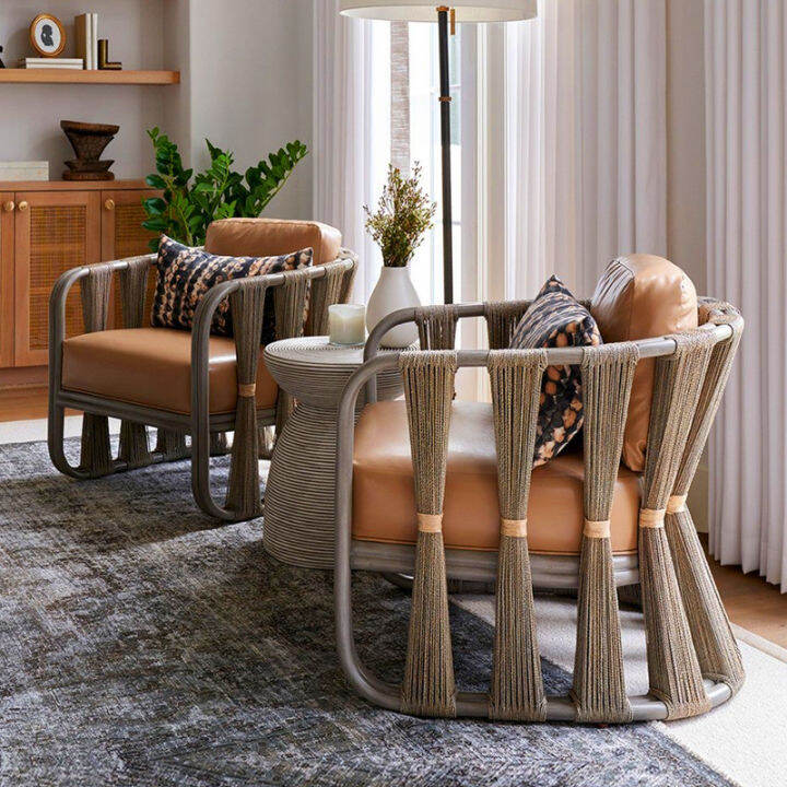 Single Rattan Sofa Outdoor Furniture Homestay Balcony Courtyard Garden