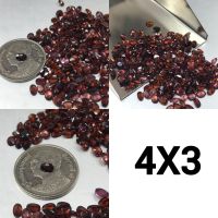 พลอยโกเมน เเท้ 4X3mm ( รูปไข่/Oval Shape). ราคาเป็นเม็ดเเละเเพ็ค(มีหลายเม็ด). สีสวย พลอยสด พลอยธรรมชาติแท้100%. Natural Garnet, Oval Shape 4X3mm . Price Per Pcs and Packet(various quantity)