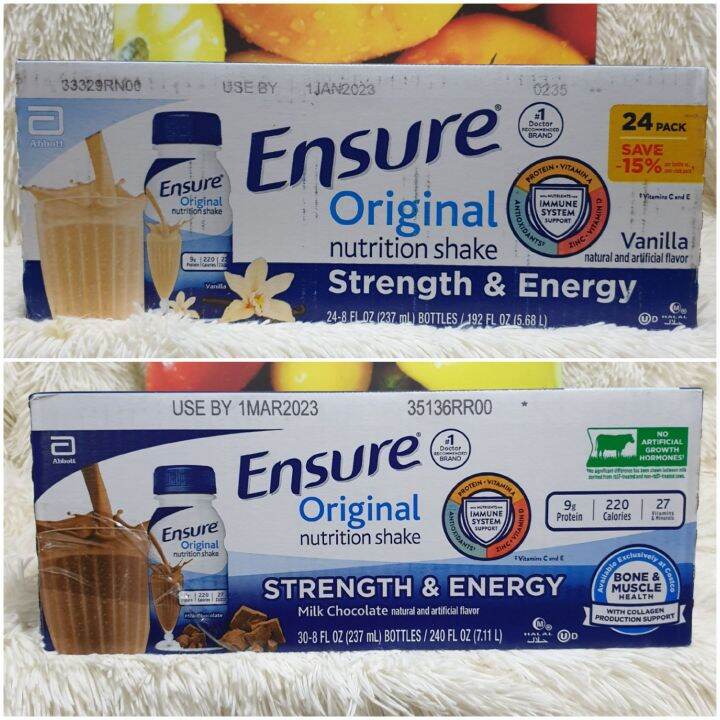 Ensure Original Nutrition Shake Chocolate Vanilla Ready To Drink 30bottles 8fl Oz Lazada Ph