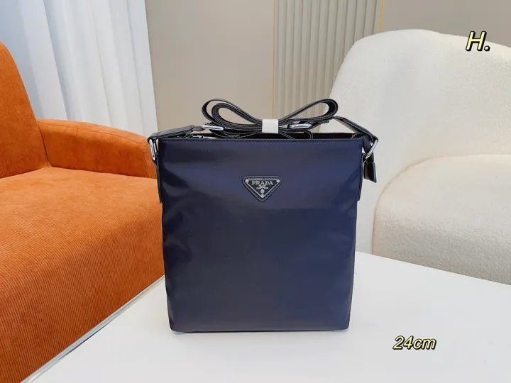 Pradaˉ Men's bag Large capacity handbag Classic versatile messenger bag Top  quality men's bag | Lazada PH