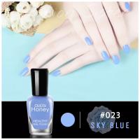 สีทาเล็บกึ่งเจล #023 สีฟ้า sky blue  #สวยหรู #วิ้งวิ้ง  ✅ แบบไม่ต้องอบ   ? แห้งไว ไม่ต้องใช้เครื่องอบ ? ลอกออกง่ายไม่ต้องใช้น้ำยาล้าง ? หน้าเล็บไม่เสีย