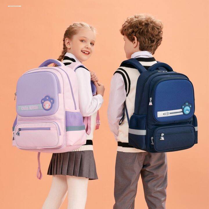 Primary School Student Schoolbag Female Lightweight Burden Alleviation Spine Protection