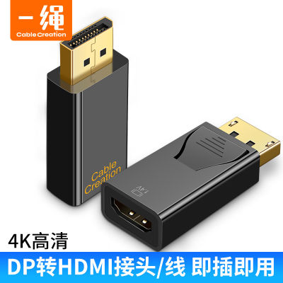 อะแดปเตอร์ DP เป็น HDMI คอมพิวเตอร์เดสก์ท็อปกราฟิกการ์ดแล็ปท็อปเชื่อมต่อกับทีวีโปรเจคเตอร์สายเชื่อมต่อเครื่องแปลง DisplayPort เป็น HDML สายแปลง4K HD ตัวเมีย