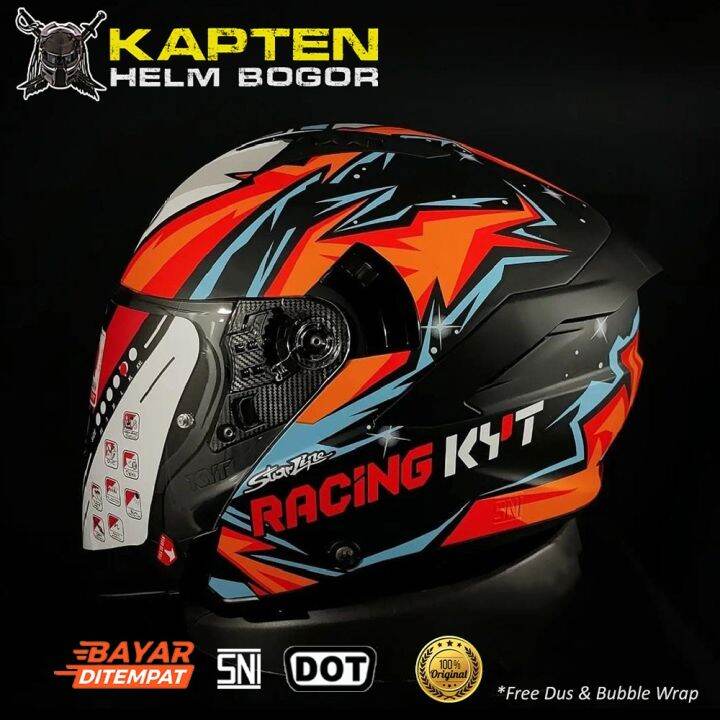 HELM KYT NFJ JAUME MASIA 2021 HELM HALF FACE KYT DOUBLE VISOR