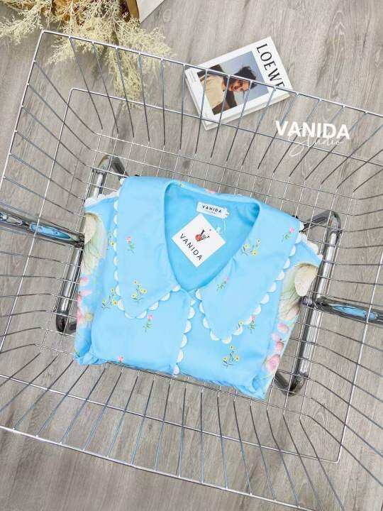 ชุดเซ็ตเสื้อ-กางเกงพิมพ์ลายป้ายvanida