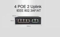 POE 4 พอต 2 Uplink /100 IEEE 802.3 AF/AT กำลังไฟ 60W 250 เมตร