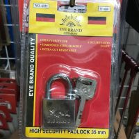 Eye brand Germany High Security Padlock 35mm กุญแจสีเงิน แท้ คอสั้น กุญเเจล็อคบ้าน ตราตา แท้ 100% อุปกรณ์กันขโมย