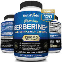 Nutrivein Premium Berberine HCI 1200mg + Organic Ceylon Cinnamon