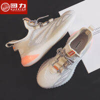 Warrior รองเท้าทรง Yeezy รองเท้าผู้ชายฤดูใบไม้ผลิของแท้จากร้านเรือธงของผู้ชายรองเท้ากีฬาลำลองระบายอากาศผ้าตาข่ายอินเทรนด์แบบใหม่ปี2023