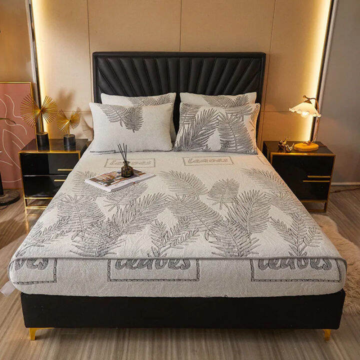 Flanged snowflake fleece bed cover singlepiece full package new thick