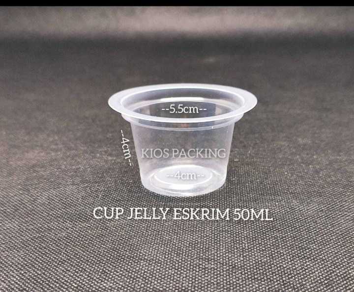 Gelas Plastik 50ml Isi 50pcs Cup Puding Eskrim Jelly 50 Ml