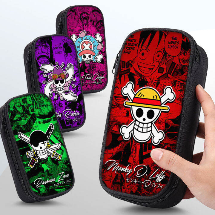 One Piece Pencil Case King of the Sea Luffy Zoro Japanese Cartoons Animation Stationery Box