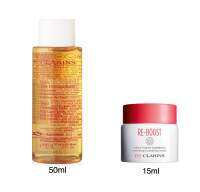 Clarins คลาแรงส์ Total Cleasing Oil 50ml+REBOOST matifying cream 15ml ผลิตภัณฑ์ทำความสะอาด บำรุงผิวหน้า ผิวแพ้ง่ายใช้ได้ ส่วนประกอบธรรมชาติ ออแกนิก คืนผิวอ่อนแอ ให้เข้มแข็ง ผิวสุขภาพดี