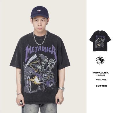 THEBOY-METALLICA BONE FIRE VINTAGE เสื้อยืดวินเทจ