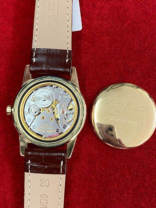 seiko-crown-special-diashock-23-jewels-ระบบไขลาน-ตัวเรือน-gold-filled-80-microns-นาฬิกาผู้ชาย-มือสองของแท้